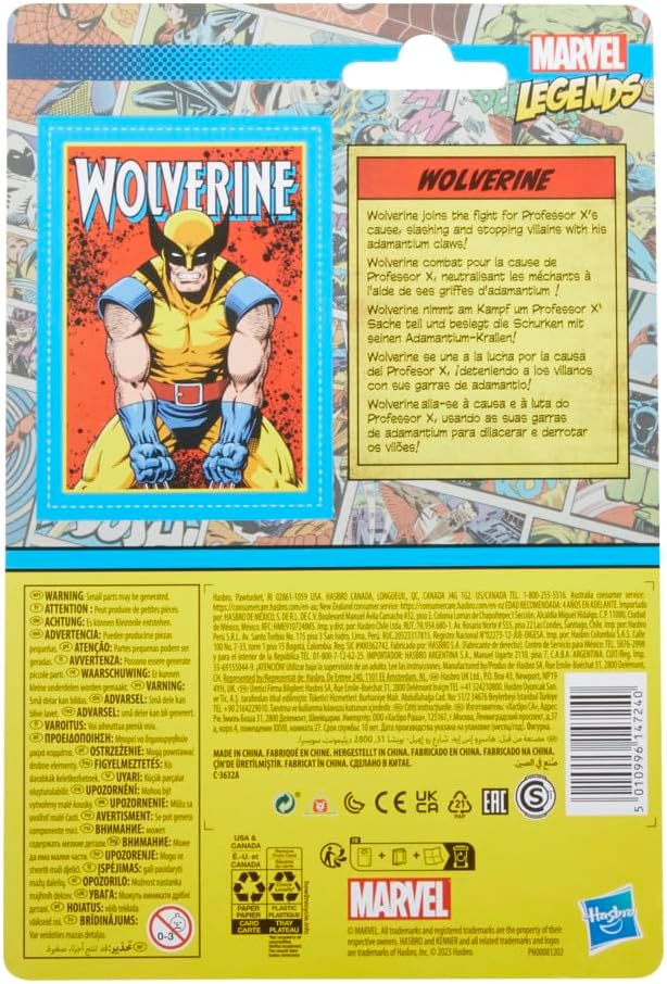 Marvel Legends Series Retro 375 Collection Wolverine 3.75-Inch Collectible Action Figure, Toys for Ages 4 and Up