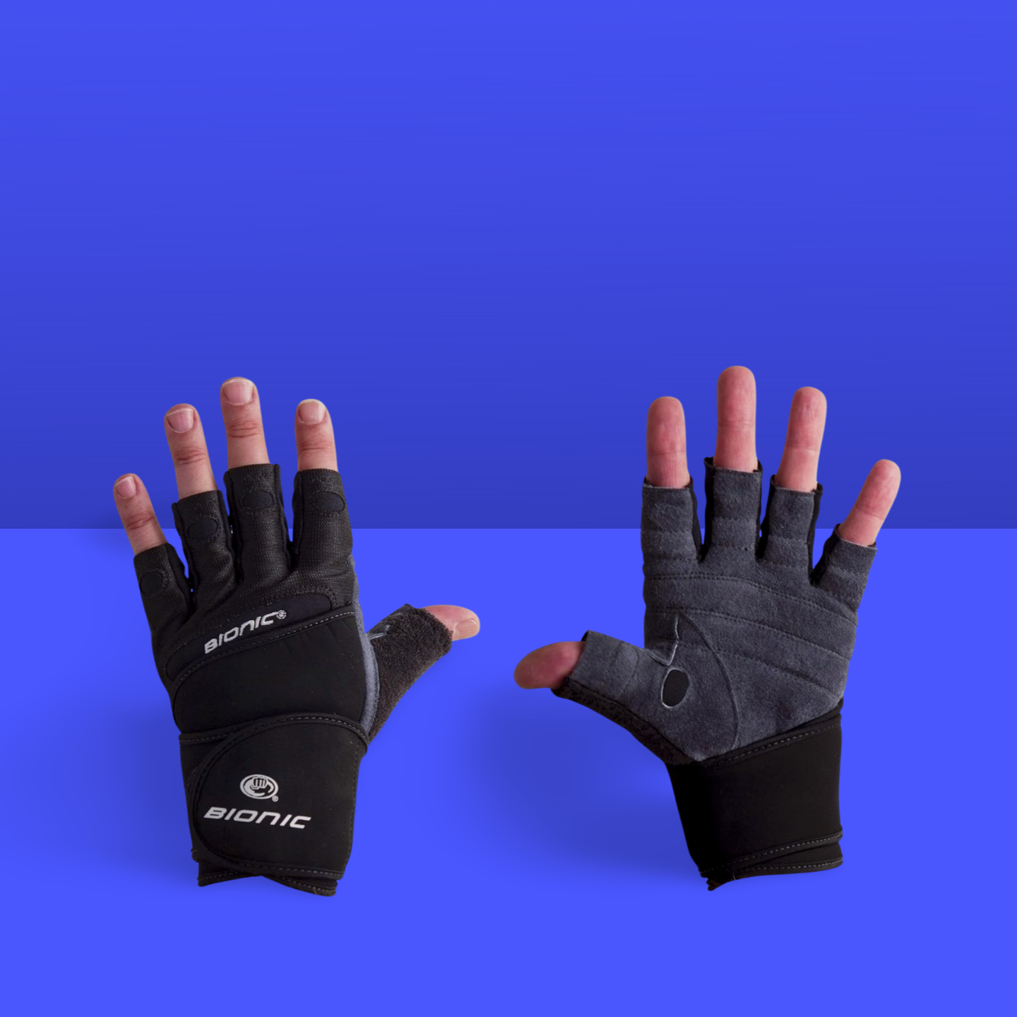 Bionic Mens Wrist Wrap Fitness Gloves (Pair of 2)