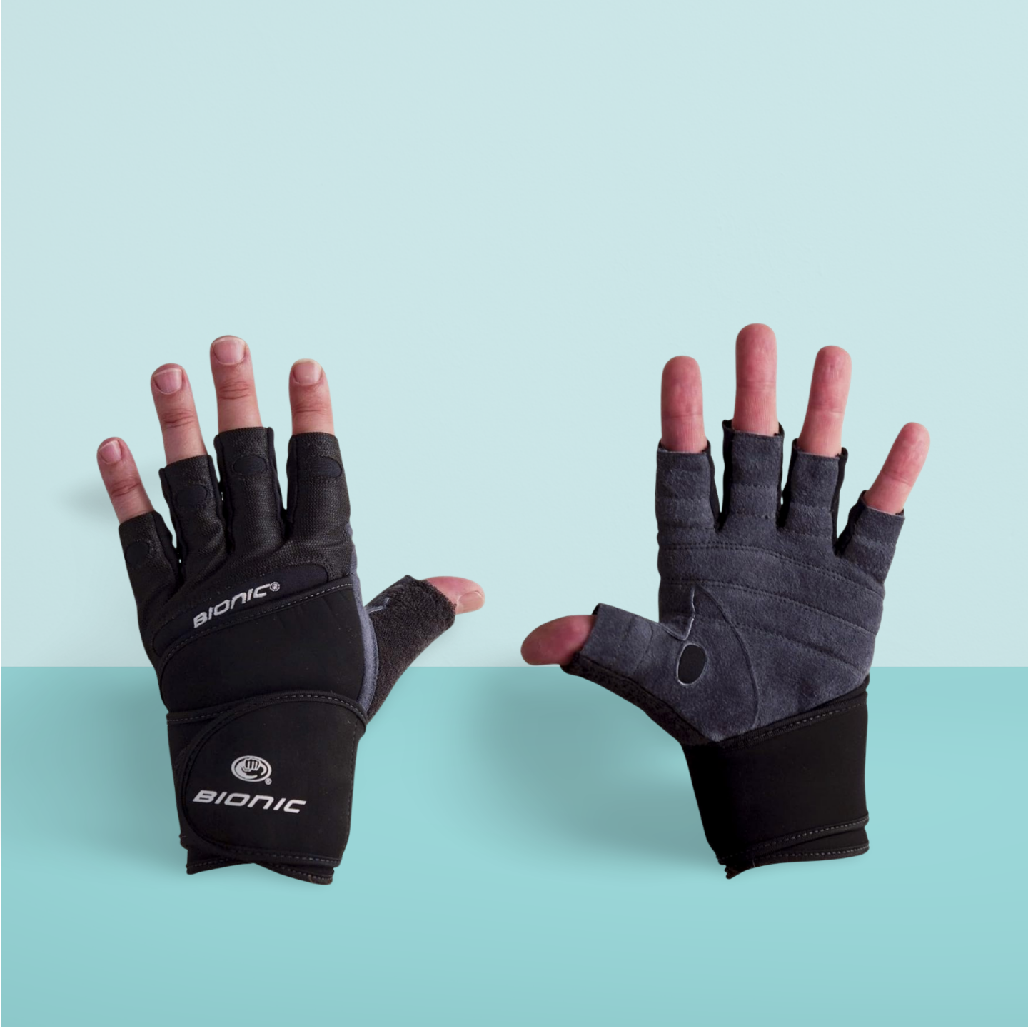 Bionic Mens Wrist Wrap Fitness Gloves (Pair of 2)
