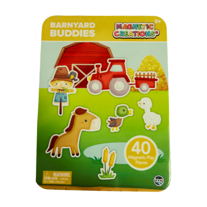 TCG Toys Magnetic Creations BarnYard Buddies Magentic Tin, 40 pieces playset for kids