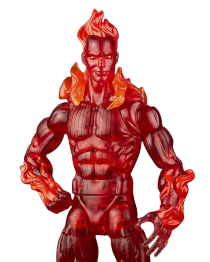 Marvel Hasbro Legends Series Retro Fantastic Four The Human Torch 6-inch Action Figure Toy, Includes 5 Accessories