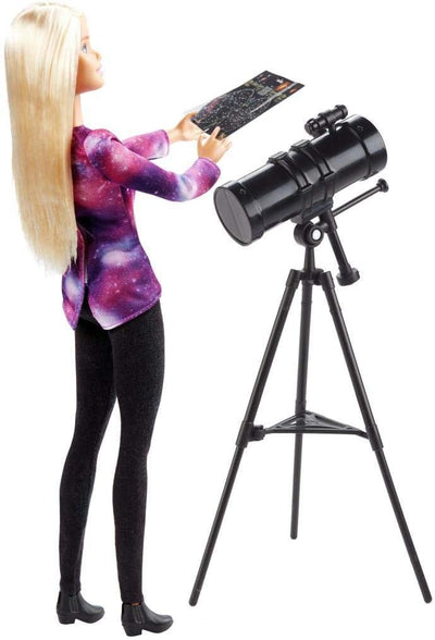 BarbieAstrophysicist Doll, Blonde with Telescope and Star Map, Inspired by National Geographic
