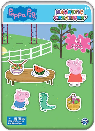 Peppa Pig - Magnetic Creations Tin - Dress Up Play Set - Includes 2 Sheets of Mix & Match Dress Up Magnets with Storage Tin. Great Travel Activity for Kids and Toddlers!