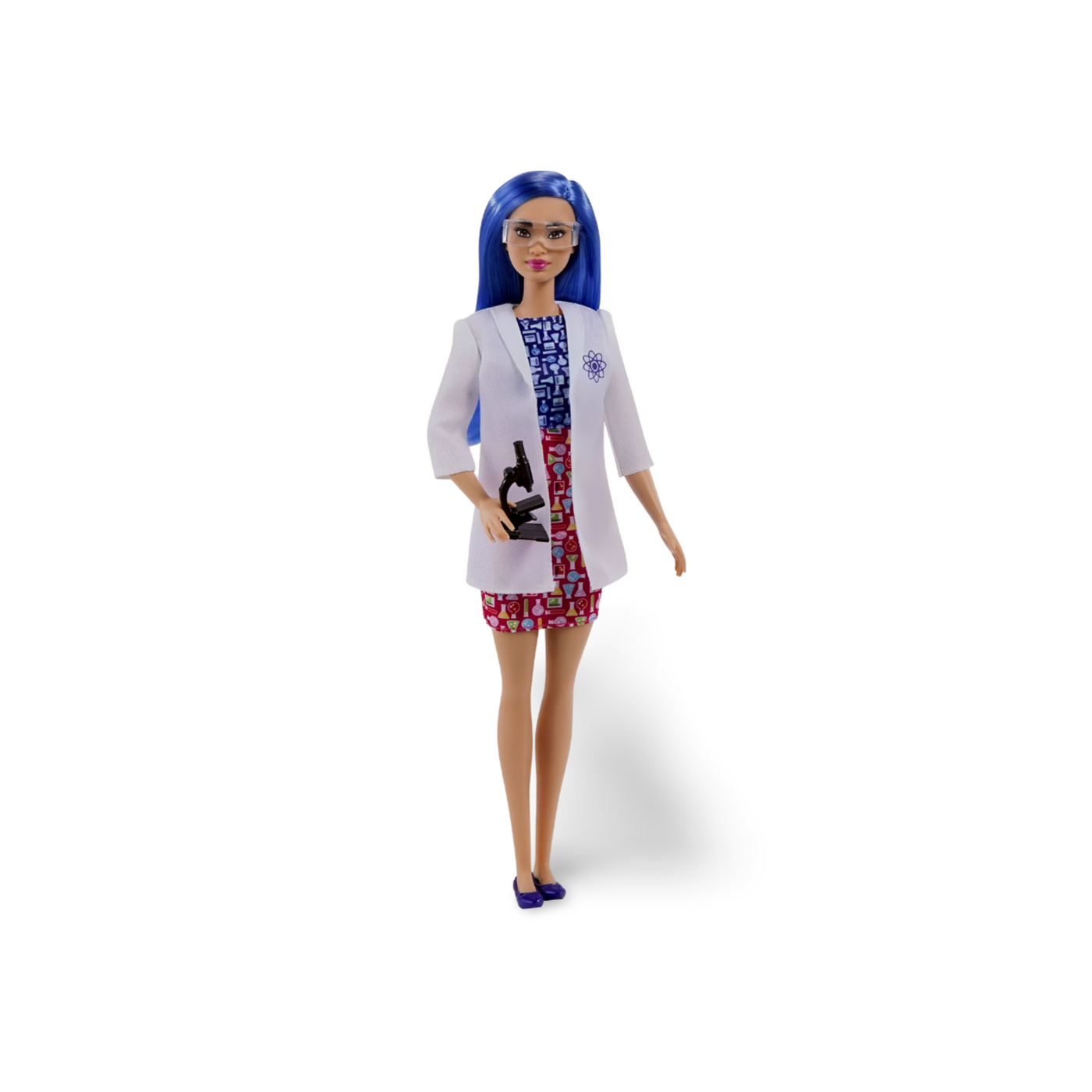 Barbie Scientist Fashion Doll with Blue Hair, Lab Coat & Flats, Microscope Accessory