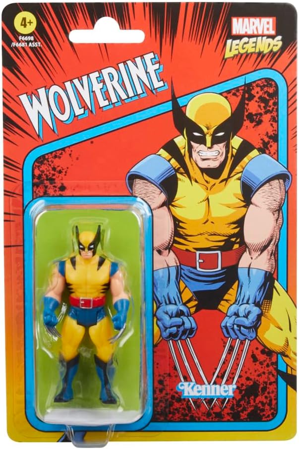 Marvel Legends Series Retro 375 Collection Wolverine 3.75-Inch Collectible Action Figure, Toys for Ages 4 and Up