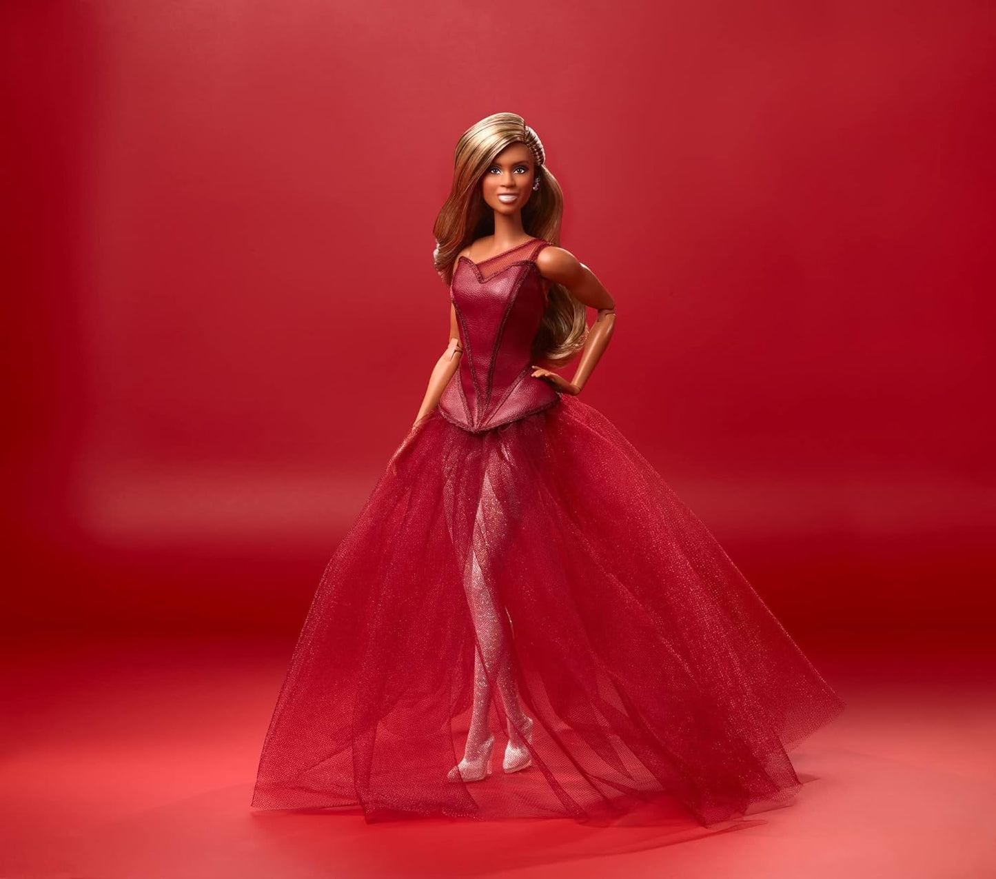 Barbie Tribute Collection Laverne Cox Doll, Collectible Doll Wearing Layered Look with Glittery Bodysuit and Tulle Gown, Gift for Collectors