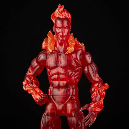 Marvel Hasbro Legends Series Retro Fantastic Four The Human Torch 6-inch Action Figure Toy, Includes 5 Accessories