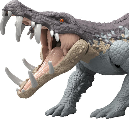 Mattel Jurassic World Strike Attack Kaprosuchus Dinosaur Toy with Single Strike Action, Movable Joints, Action Figure Gift with Physical & Digital Play