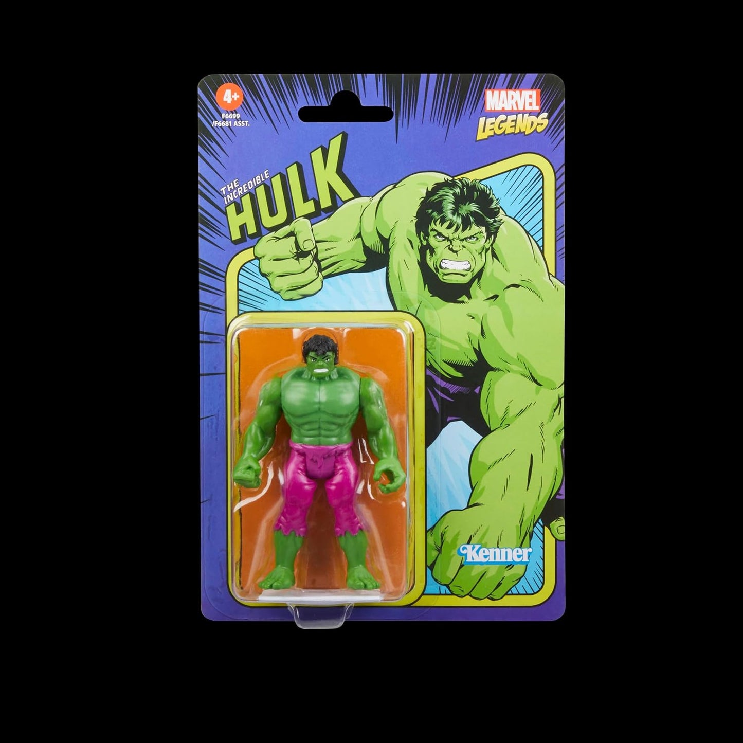 Marvel Legends Series Retro 375 Collection Hulk 3.75-Inch Collectible Action Figures,Toys for Ages 4 and Up