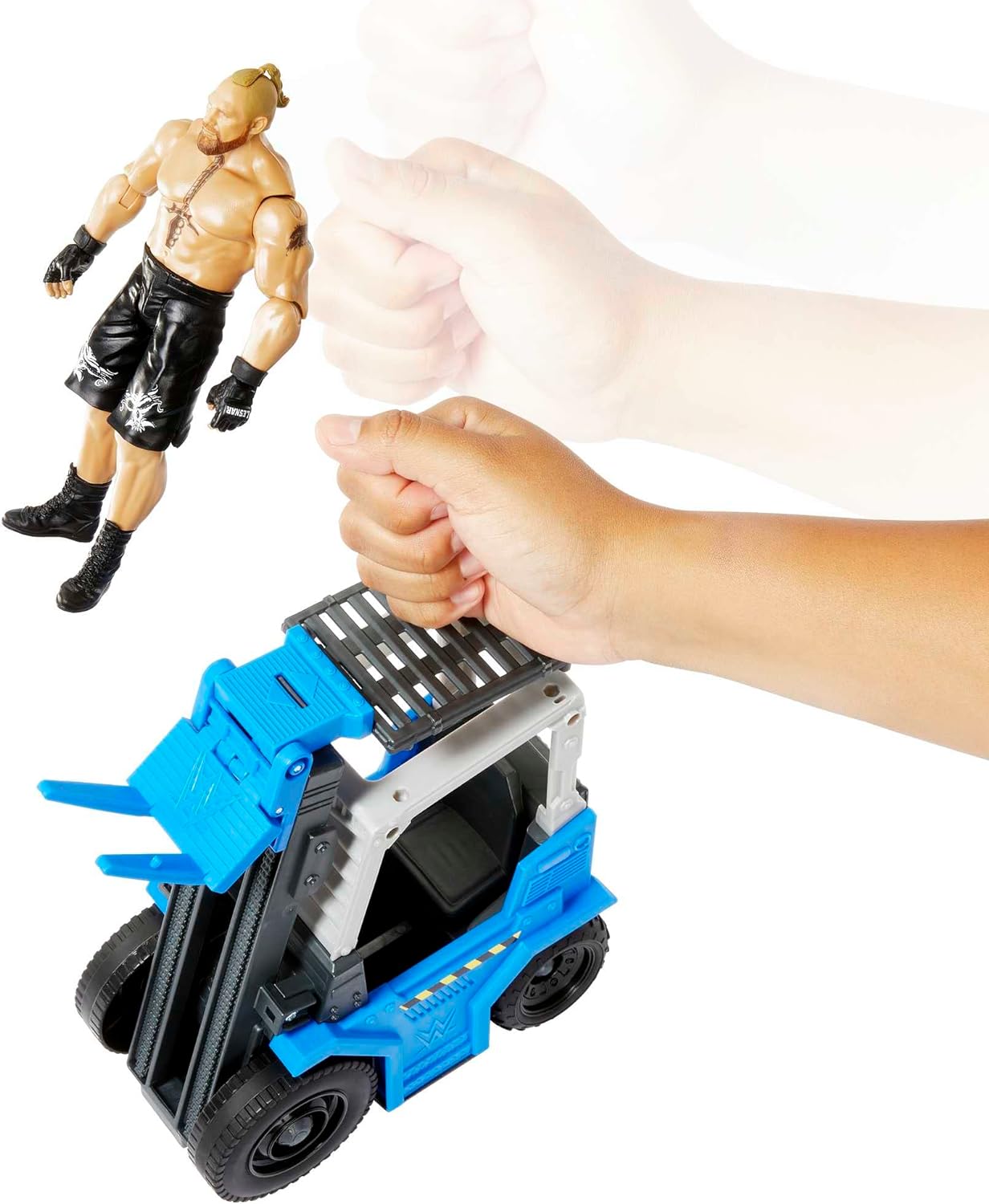 Mattel WWE Slam 'N Stack Forklift Wrekkin Vehicle Breakaway Forklift with Mattel WWE Brock Lesnar, for 6-Inch Action Figure