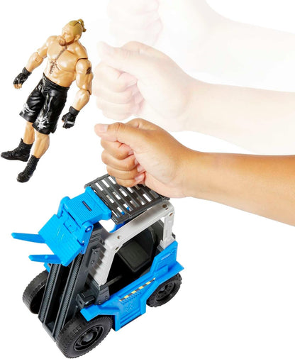 Mattel WWE Slam 'N Stack Forklift Wrekkin Vehicle Breakaway Forklift with Mattel WWE Brock Lesnar, for 6-Inch Action Figure