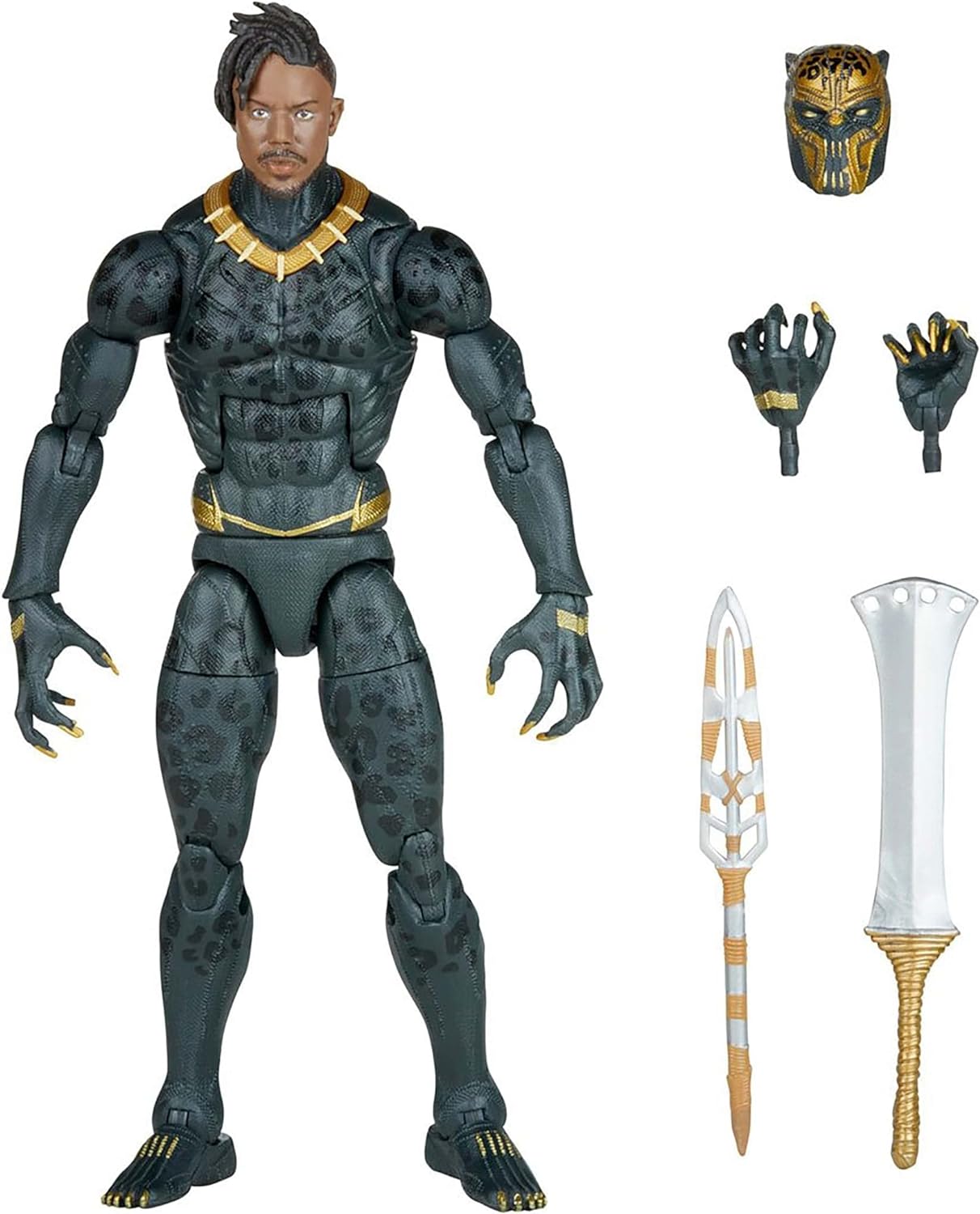 Marvel Legends Series Black Panther Legacy Collection Killmonger 6-inch Action Figure Collectible Toy, 5 Accessories