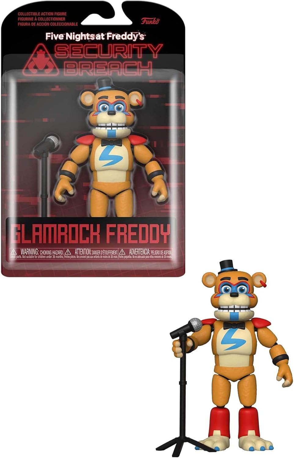 POP Funko Action Figure: Five Nights at Freddy's, Security Breach - Glamrock Fred, Multicolor
