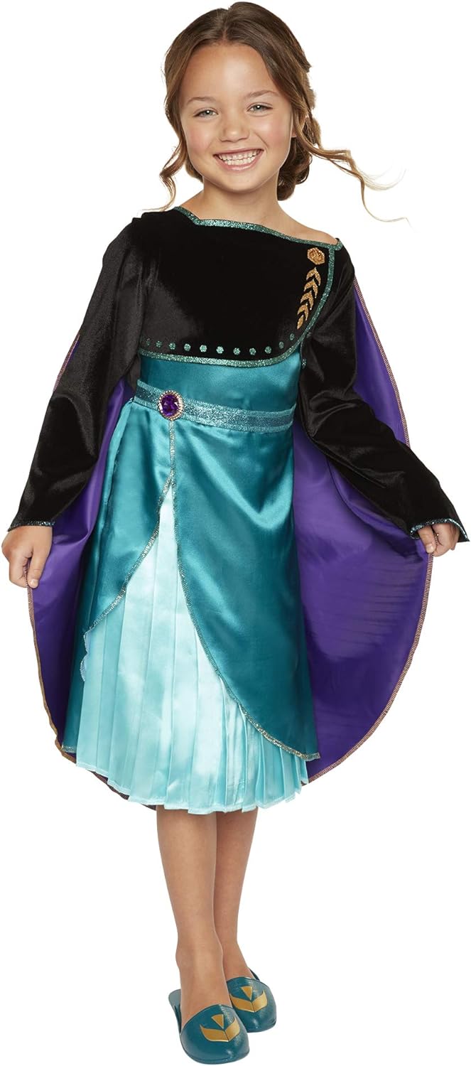 Frozen Disney 2 Queen Anna Dress - Outfit Fits Sizes 4-6X - Costume for Girls Ages 3+