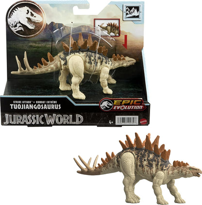 Mattel Jurassic World Strike Attack Tuojiangosaurus Dinosaur Toy with Single Strike Action, Movable Joints, Action Figure with Physical & Digital Play