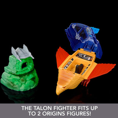 Masters of the Universe Origins Playset with Toy Plane & Accessories, Talon Fighter & Point Dread Outpost, 5.5-in scale