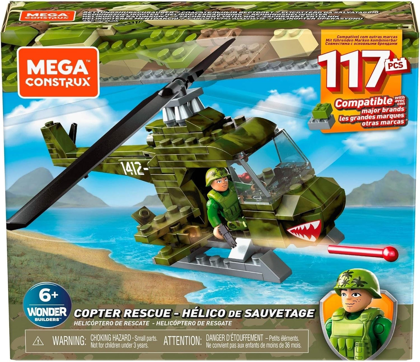 Mega Construx Copter Rescue Toy Helicopter Building Set