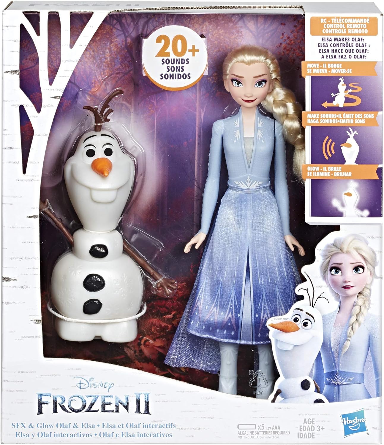 Disney Frozen Talk and Glow Olaf and Elsa Dolls, Remote Control Elsa Activates Talking, Dancing, Glowing Olaf, Inspired 2 Movie - Toy for Kids Ages 3 and Up