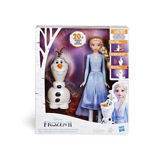 Disney Frozen Talk and Glow Olaf and Elsa Dolls, Remote Control Elsa Activates Talking, Dancing, Glowing Olaf, Inspired 2 Movie - Toy for Kids Ages 3 and Up