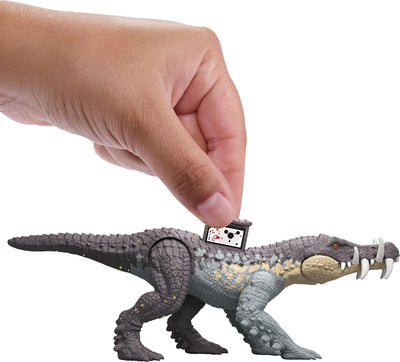 Mattel Jurassic World Strike Attack Kaprosuchus Dinosaur Toy with Single Strike Action, Movable Joints, Action Figure Gift with Physical & Digital Play