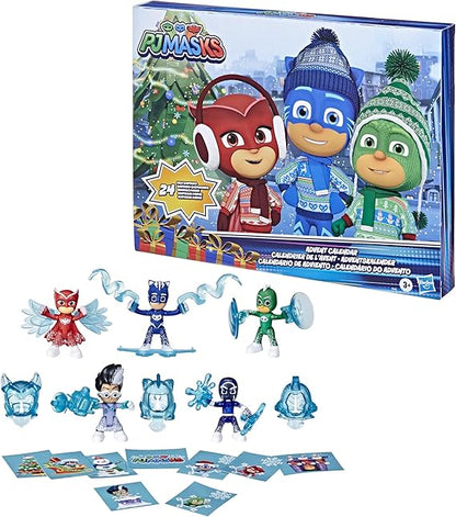 PJ Masks Kids Advent Calendar, 24 Daily Surprise Toys Including Action Figures, Accessories, and Stickers, Countdown Calendar, Ages 3 and Up