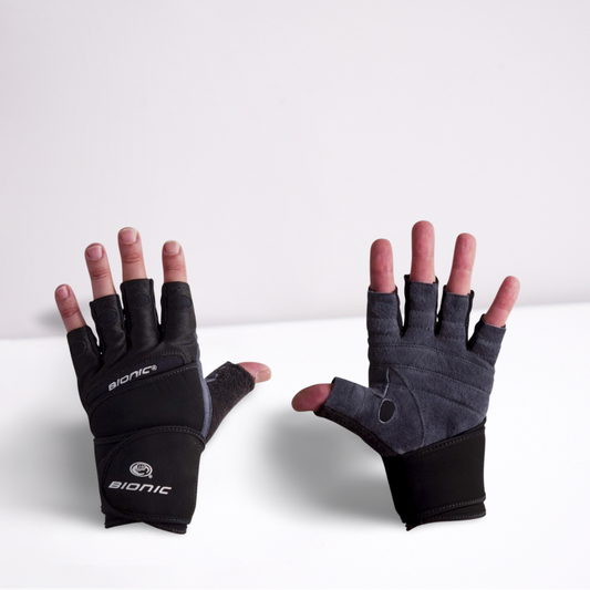 Bionic Mens Wrist Wrap Fitness Gloves (Pair of 2)