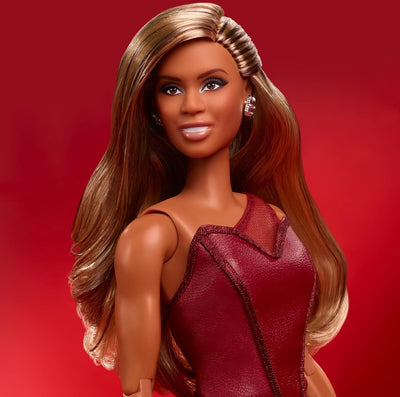 Barbie Tribute Collection Laverne Cox Doll, Collectible Doll Wearing Layered Look with Glittery Bodysuit and Tulle Gown, Gift for Collectors