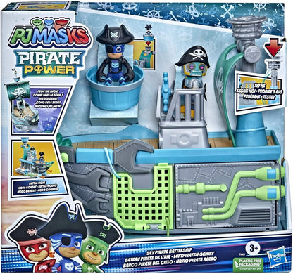 PJ Masks Sky Pirate Battleship Preschool Toy, Vehicle Playset with 2 Action Figures for Kids Ages 3 and Up Multicolor F36655L0