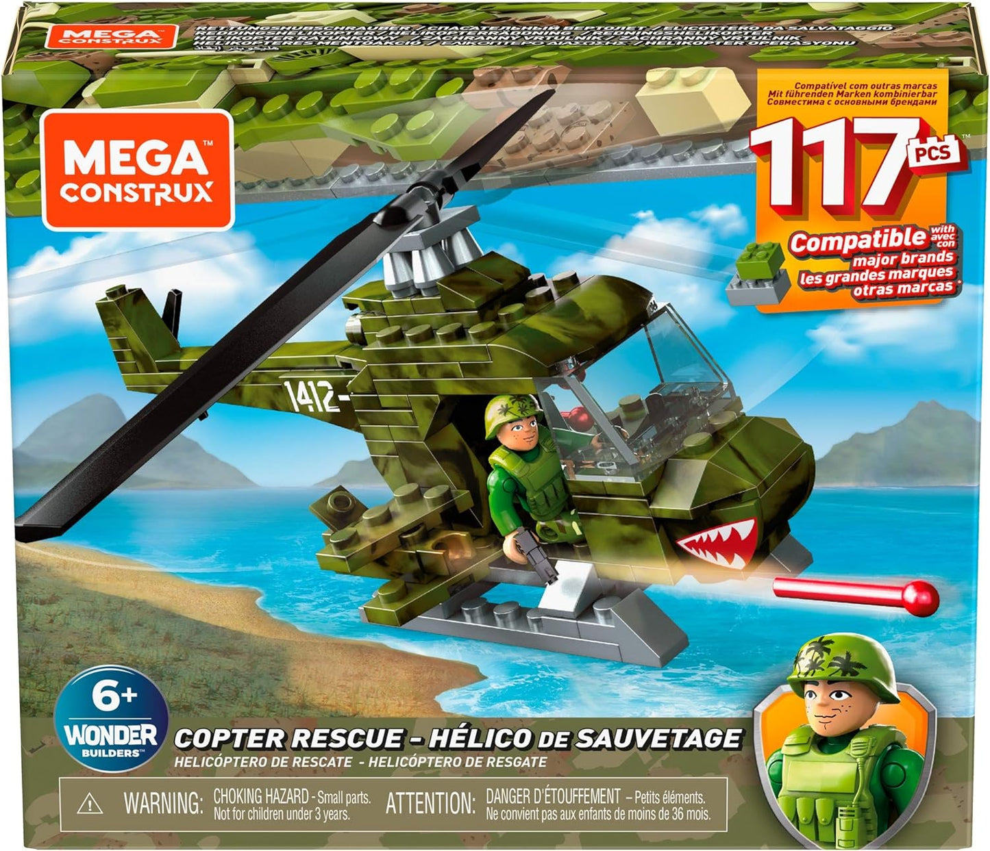 Mega Construx Copter Rescue Toy Helicopter Building Set