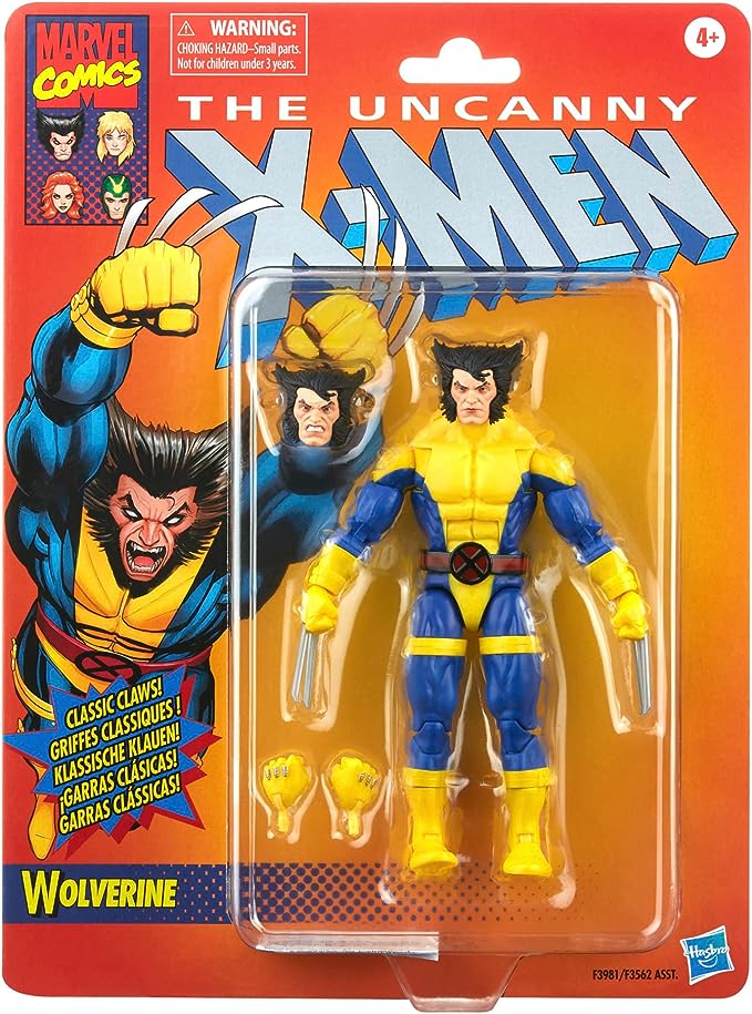 Marvel Legends Series X-Men Classic Wolverine 6-inch Action Figure Toy, 4+ Years, 3 Accessories