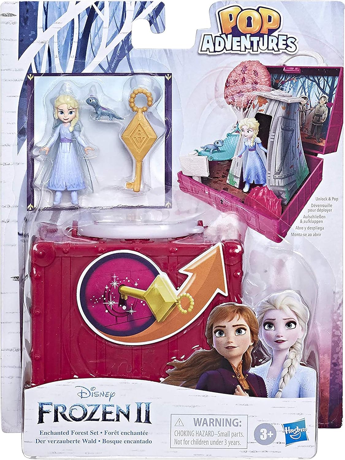 Disney Frozen Hasbro Pop Adventures Enchanted Forest Set Pop-Up Playset with Handle,Including Elsa Doll,Toy Inspired 2 Movie