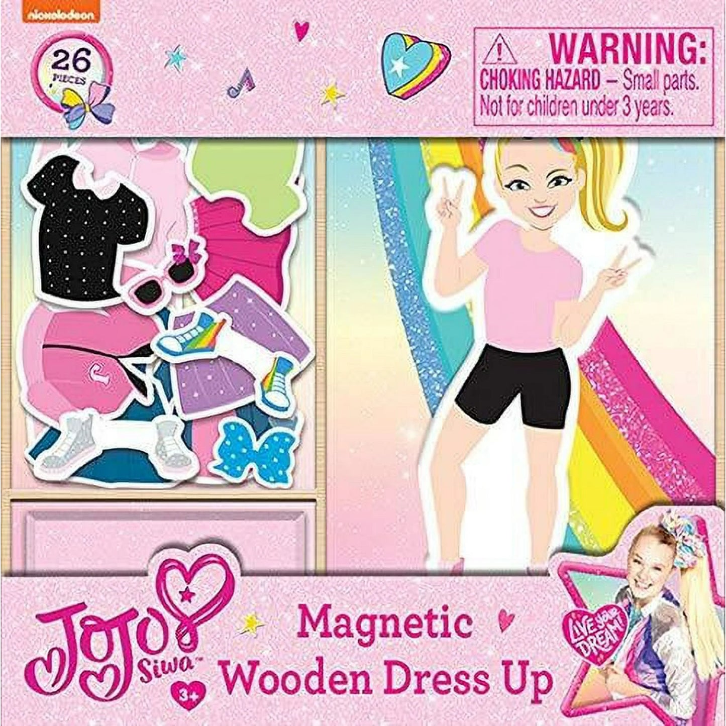 TCG Toys JoJo Siwa - 26 Piece Magnetic Wood Dress Up