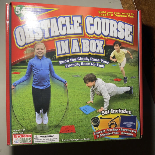 Obstacle Course in A Box Indoor & Outdoor Family Game with 54 Fun Physical Challenges | Active Play Game for Kids, Teens & Adults